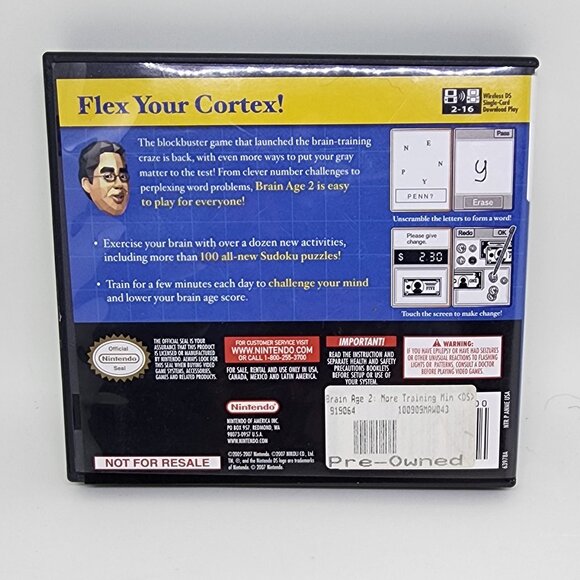 Brain Age2 Nintendo DS - CASE ONLY - NO GAME - Picture 3 of 3